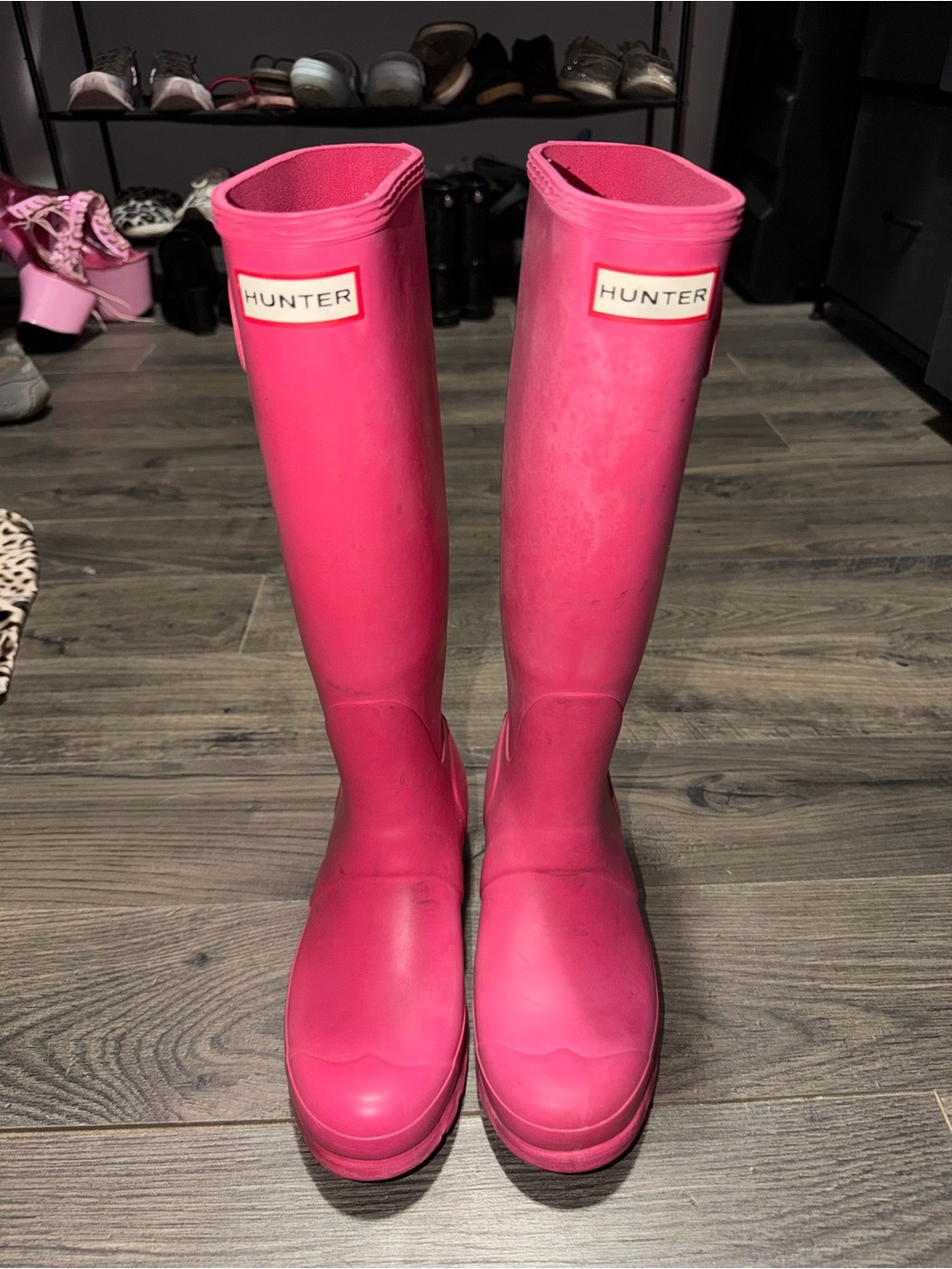 Hunter Women's Bright Pink Tall Rain Boots